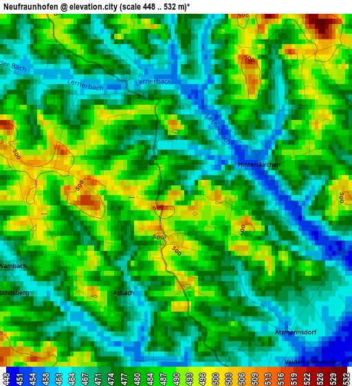 Neufraunhofen elevation map