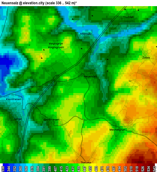 Neuensalz elevation map