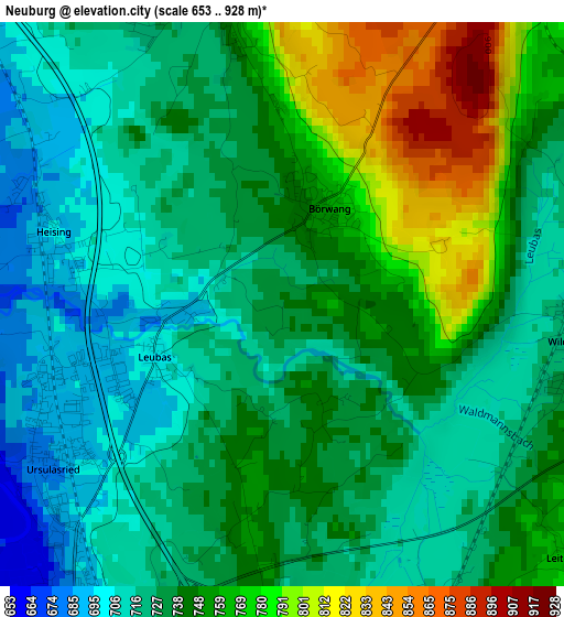 Neuburg elevation map