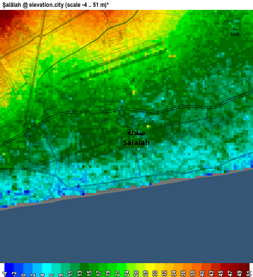 Şalālah elevation map