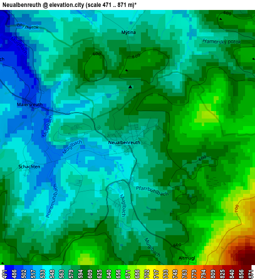 Neualbenreuth elevation map