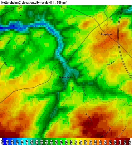 Nettersheim elevation map