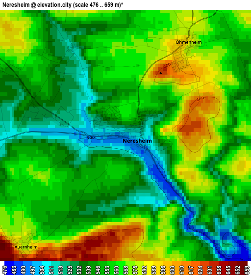 Neresheim elevation map