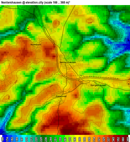 Nentershausen elevation map