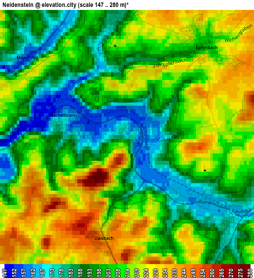 Neidenstein elevation map