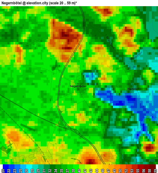 Negernbötel elevation map