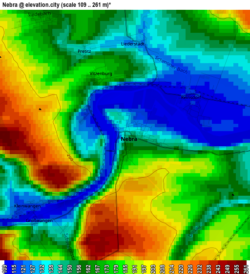 Nebra elevation map