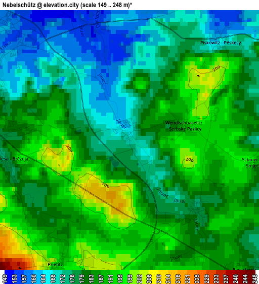 Nebelschütz elevation map