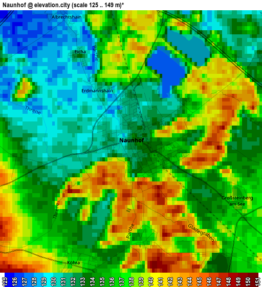 Naunhof elevation map