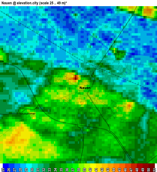 Nauen elevation map