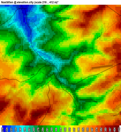 Nastätten elevation map