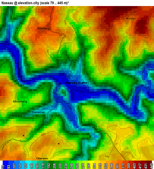 Nassau elevation map