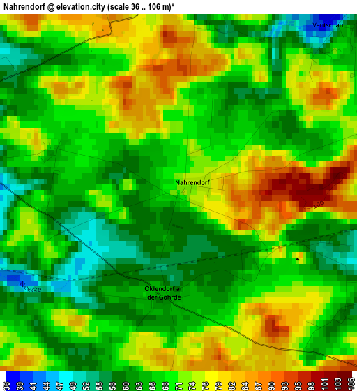 Nahrendorf elevation map