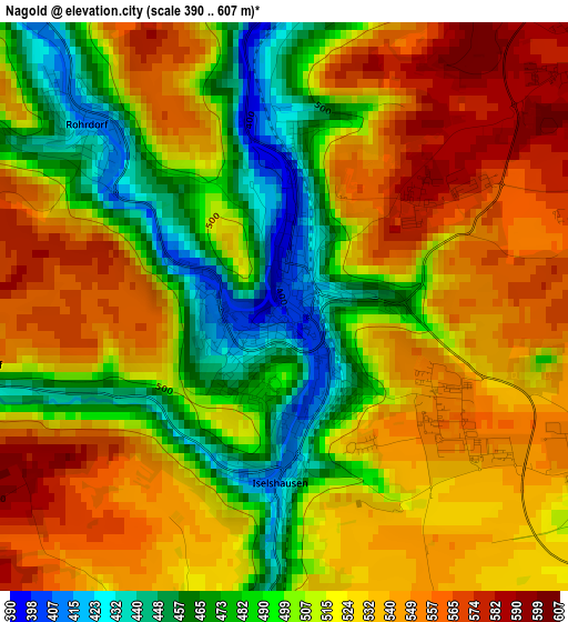 Nagold elevation map