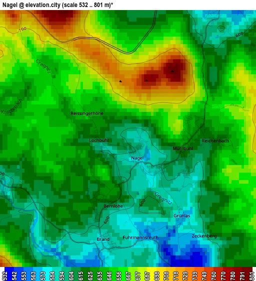 Nagel elevation map