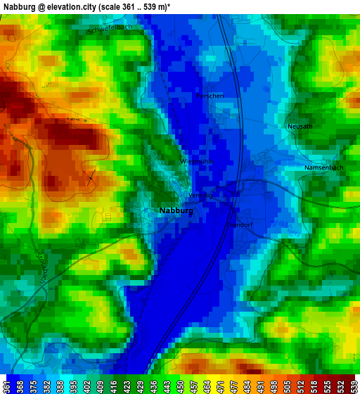 Nabburg elevation map