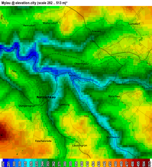 Mylau elevation map