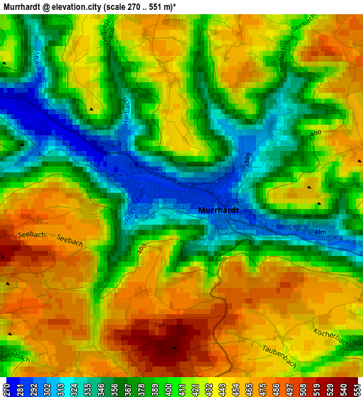 Murrhardt elevation map