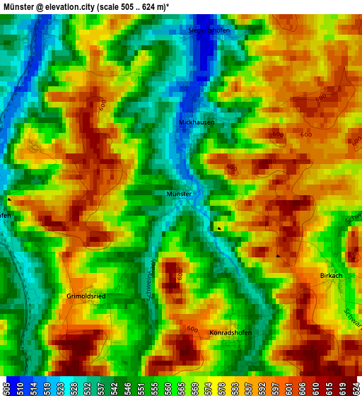 Münster elevation map