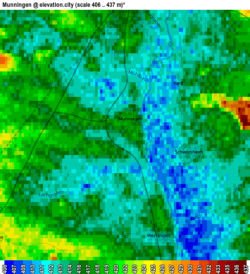 Munningen elevation map