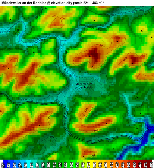 Münchweiler an der Rodalbe elevation map