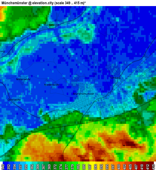 Münchsmünster elevation map