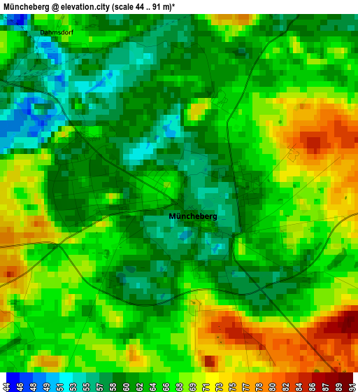 Müncheberg elevation map