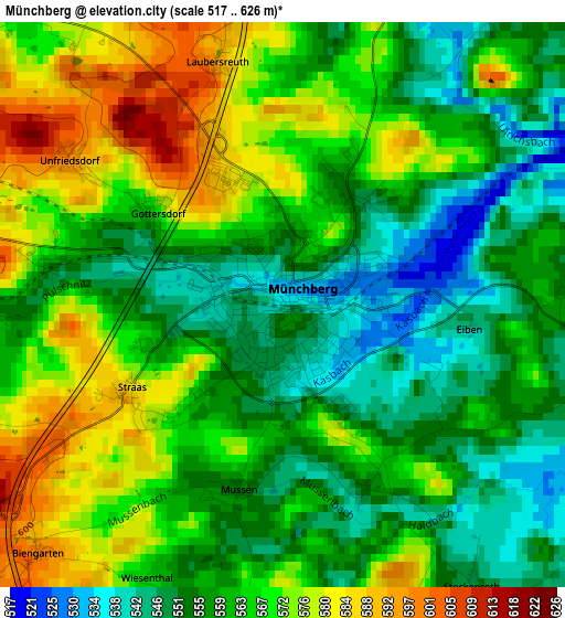 Münchberg elevation map