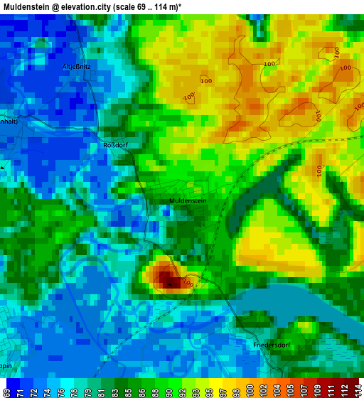 Muldenstein elevation map