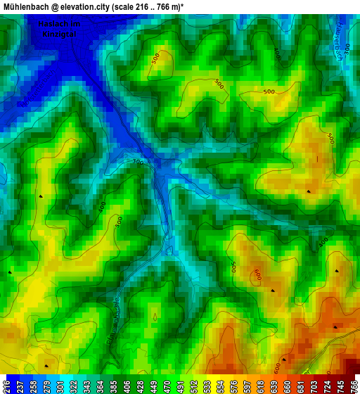 Mühlenbach elevation map