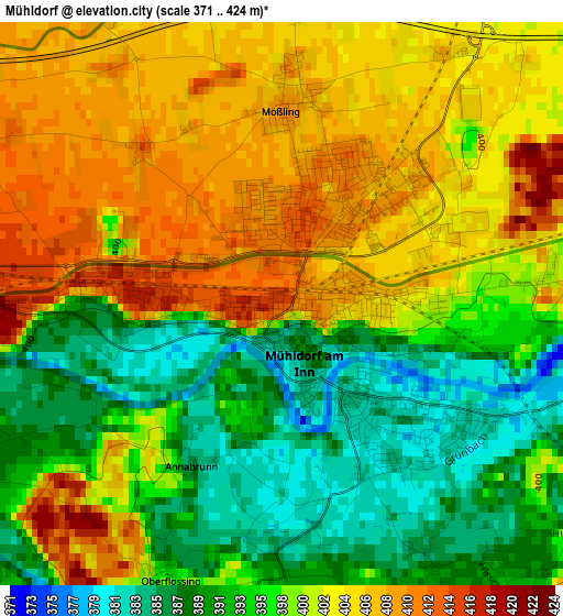 Mühldorf elevation map