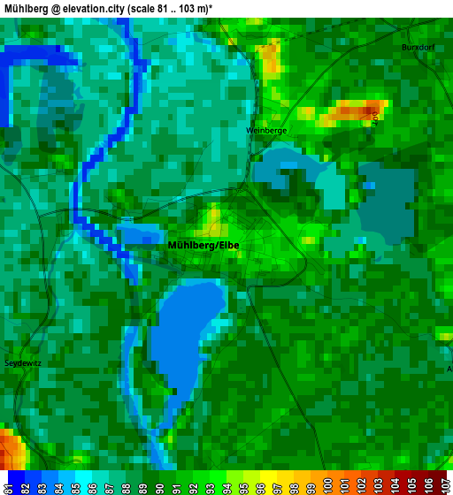 Mühlberg elevation map