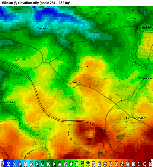 Mühlau elevation map