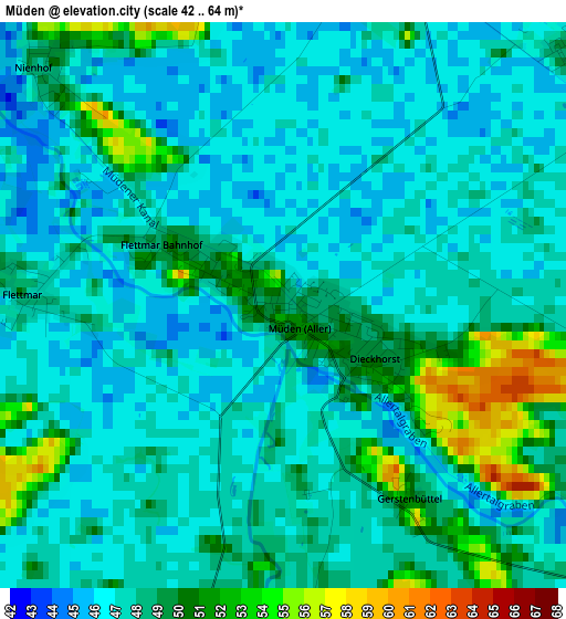 Müden elevation map