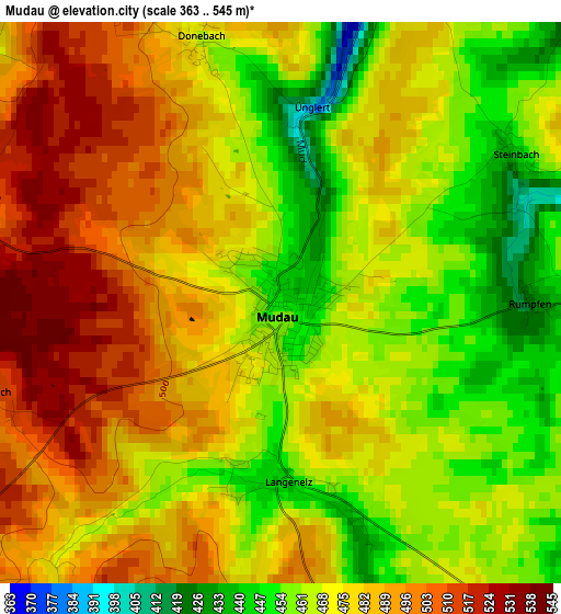 Mudau elevation map