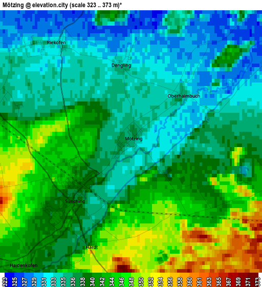 Mötzing elevation map