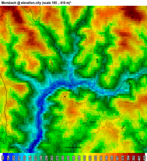 Morsbach elevation map