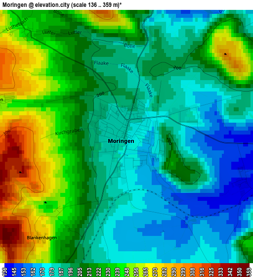 Moringen elevation map