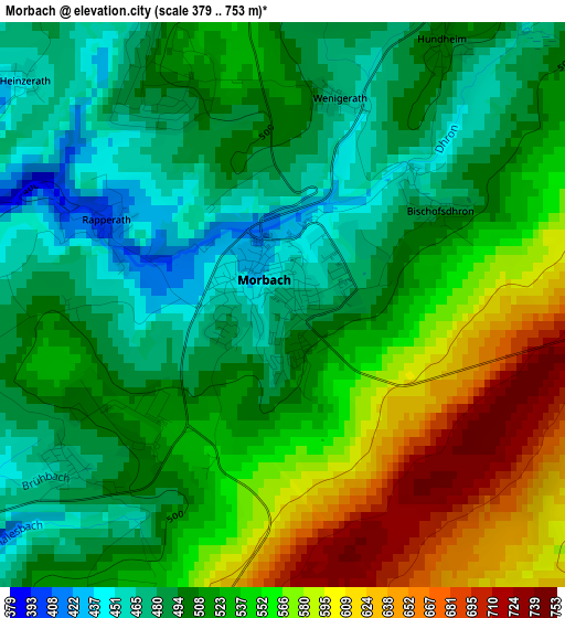 Morbach elevation map