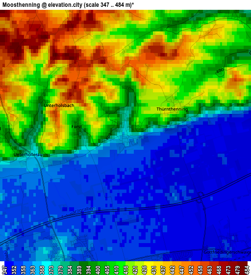 Moosthenning elevation map