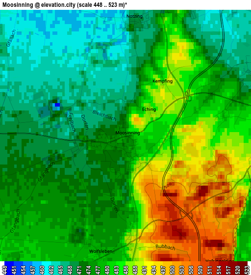 Moosinning elevation map