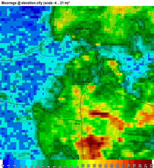 Moorrege elevation map