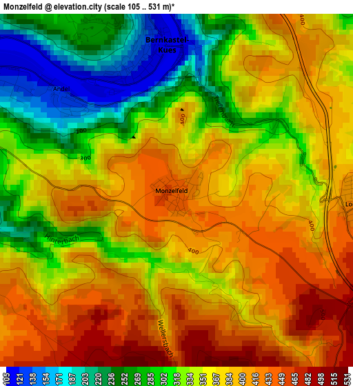 Monzelfeld elevation map