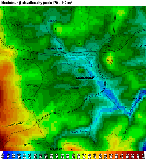 Montabaur elevation map