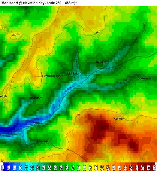 Mohlsdorf elevation map