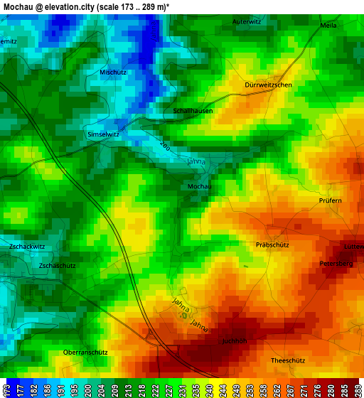 Mochau elevation map