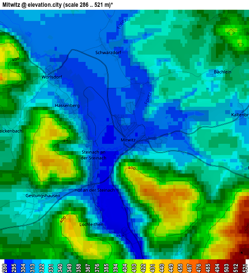 Mitwitz elevation map