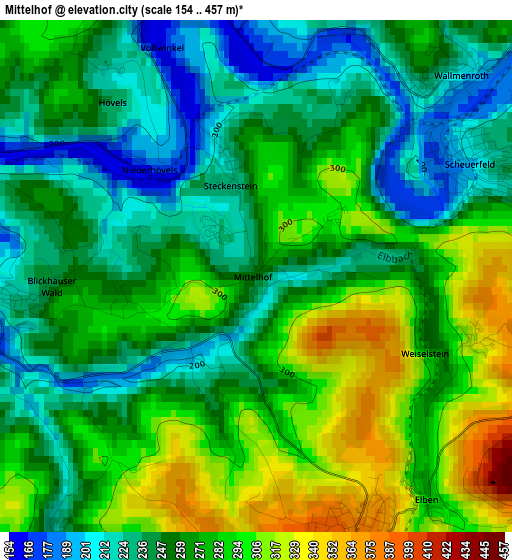 Mittelhof elevation map