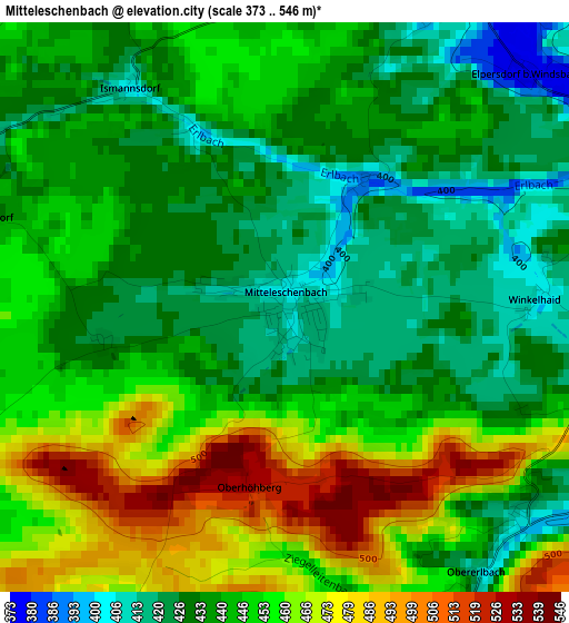 Mitteleschenbach elevation map