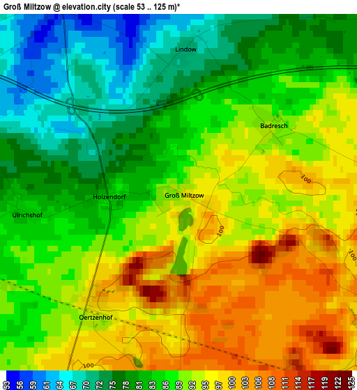 Groß Miltzow elevation map